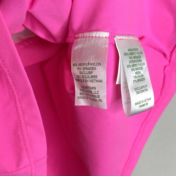 Lilly Pulitzer Luxletic Lucine Bra Tank Top Womens XL Pink Isle Bright UPF 50+ - Picture 8 of 8